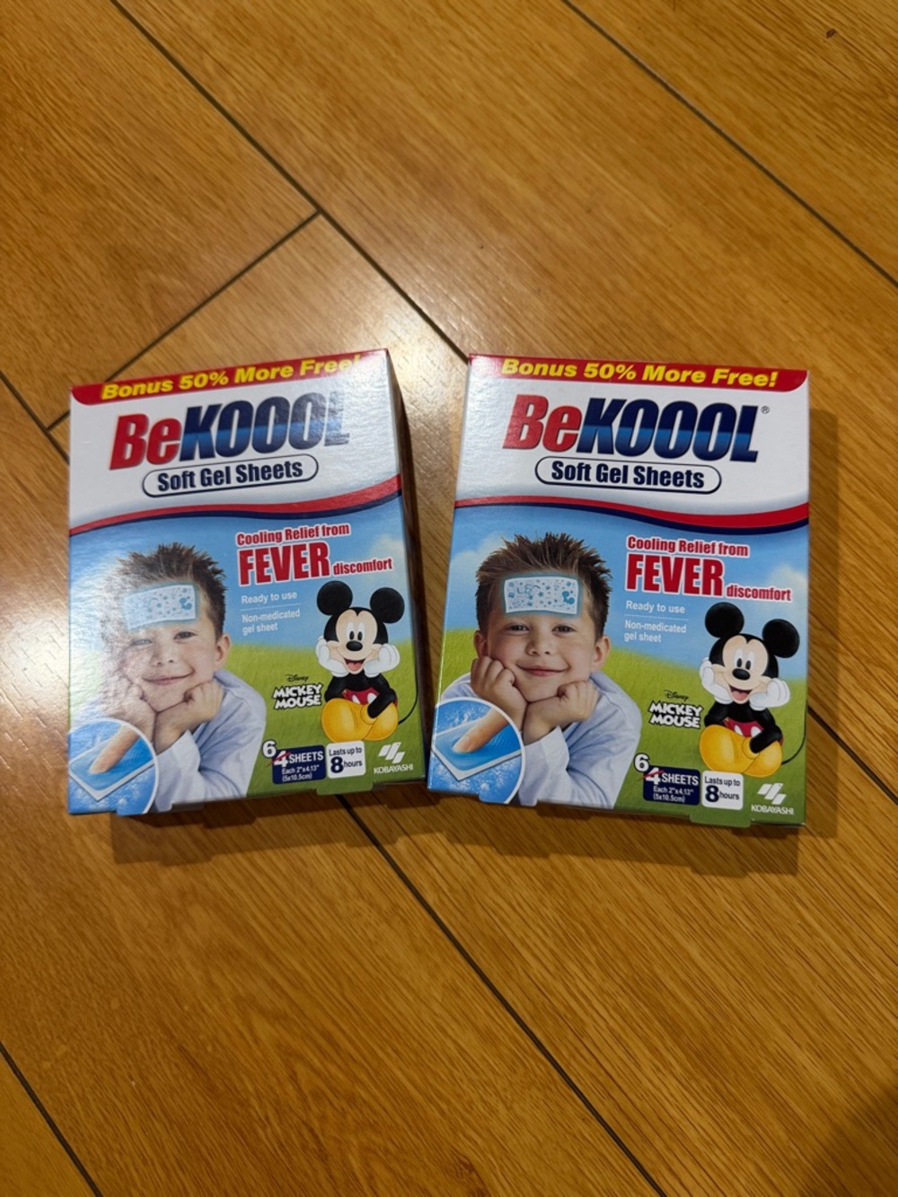 BeKoool Soft Gel Sheets Cooling Fever Relief - Blue/White you get 2